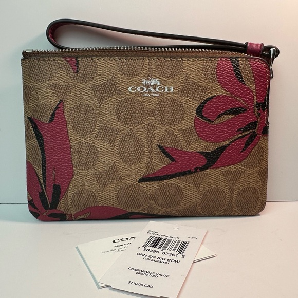 Coach Bow Corner Zip Wristlet NWT - Picture 1 of 7